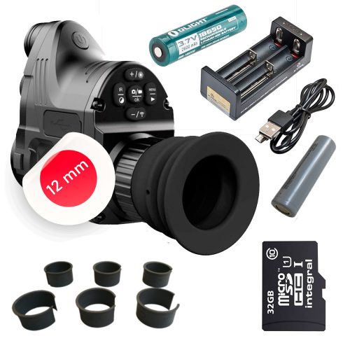 PARD NV007A 12mm night vision clip-on smart kit - ring+extra battery kit+16 GB microSD